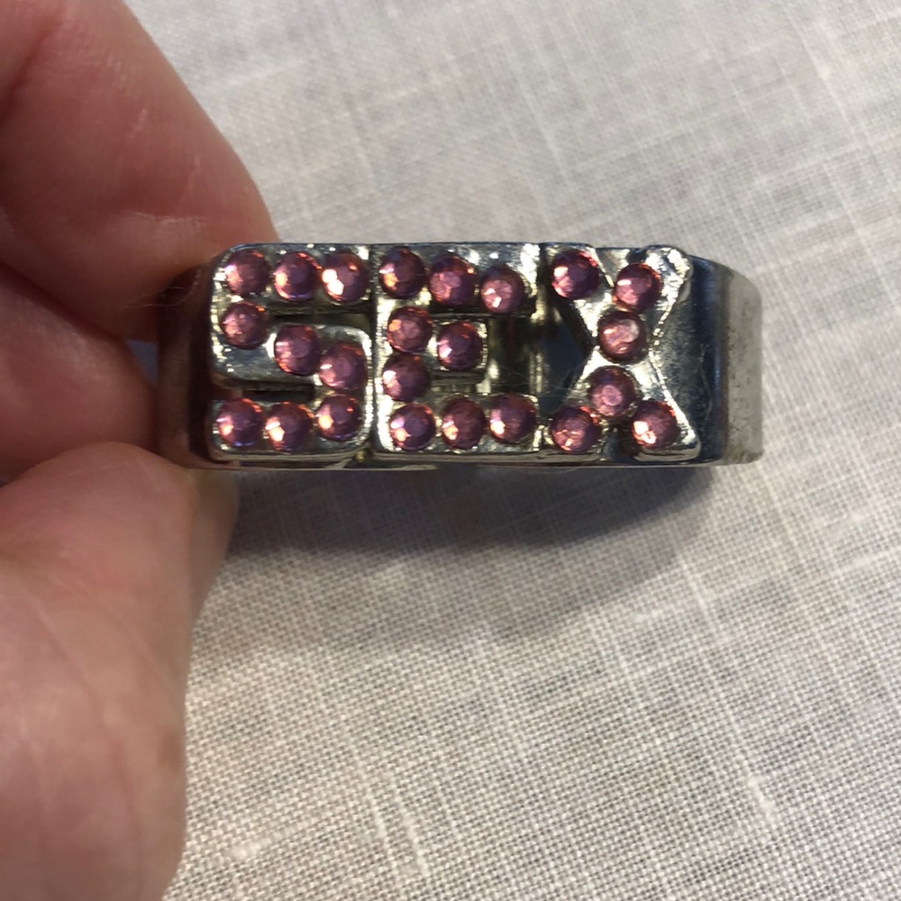 Bold Silver Ring with Pink Accents